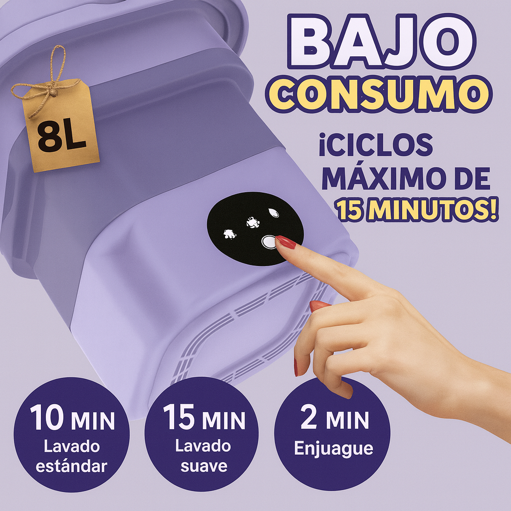 Mini Lavadora que Lava, Seca y se Esconde cuando No la usas