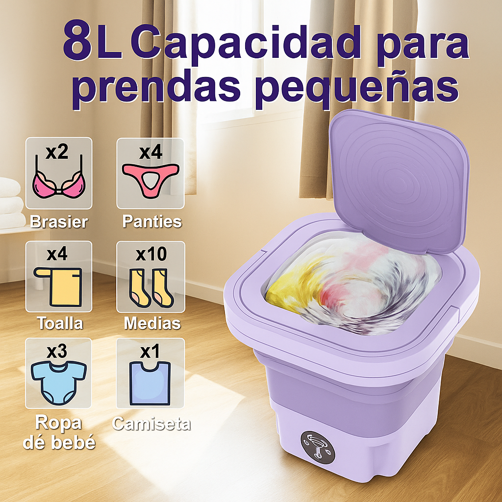 Mini Lavadora que Lava, Seca y se Esconde cuando No la usas